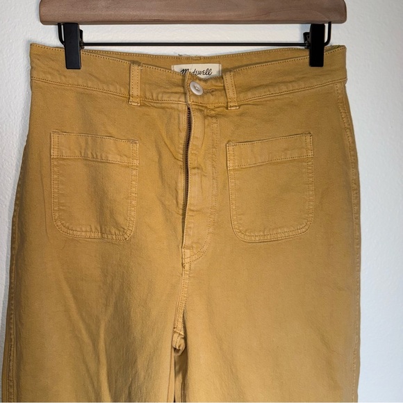 MADEWELL Emmett mustard wide leg high waisted 70s inspo exposed pocket jeans 28T - Picture 6 of 8